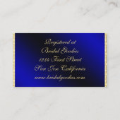 D'accompagnement Carte de visite Mariage Royal Blue Peacock (Dos)