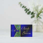 D'accompagnement Carte de visite Mariage Royal Blue Peacock (Debout devant)