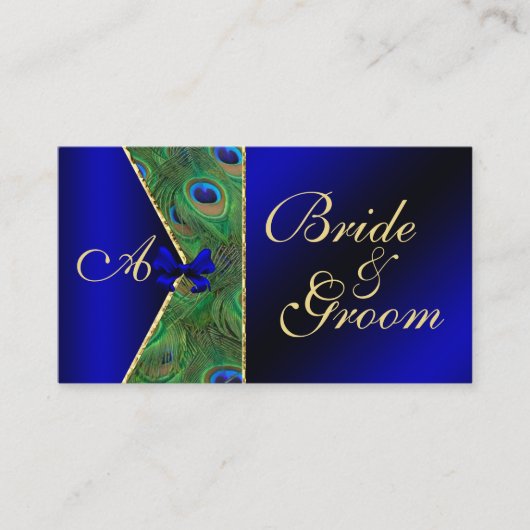 D'accompagnement Carte de visite Mariage Royal Blue Peacock (Devant)