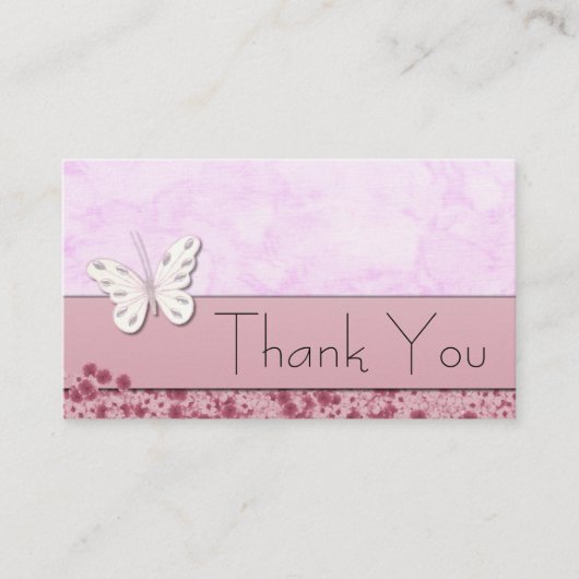 D'accompagnement Carte de visite Merci Papillon et fleurs (Devant)