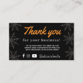 D'accompagnement Carte de visite Merci Web Halloween Spider (Dos)