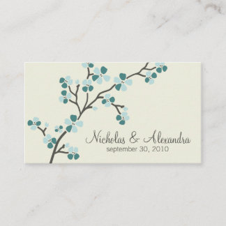 D'accompagnement Carte de visite pour mariage aux fleurs de cerisie