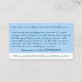 D'accompagnement Carte de visite promotionnelle 10% (Dos)