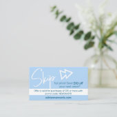 D'accompagnement Carte de visite promotionnelle 10% (Debout devant)