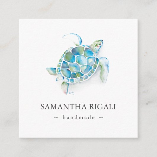 D'accompagnement Carte de visite tropicale faite main avec logo de (Devant)