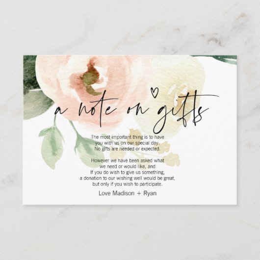 D'accompagnement Carte de voeux de mariage à fleurs rose pâle avec  (Devant)