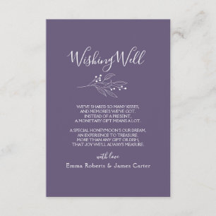 D'accompagnement Carte de voeux de mariage Plum Purple