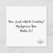 D'accompagnement Carte de vœux Ma espérance est dans le SEIGNEUR (Dos)