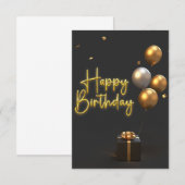 D'accompagnement Carte de voeux pour l'anniversaire Gold (Devant / Derrière)