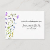 D'accompagnement Carte décorative Fleur sauvage violette Créez votr (Dos)