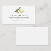 D'accompagnement Carte d'encart de branche de citron (Devant / Derrière)