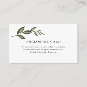 D'accompagnement Carte d'encart de branche de verdure