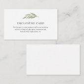 D'accompagnement Carte d'encart de branche de verdure unique (Devant / Derrière)