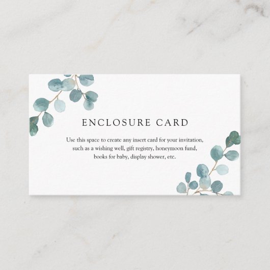 D'accompagnement Carte d'encart de Eucalyptus Dollar d'Argent (Devant)
