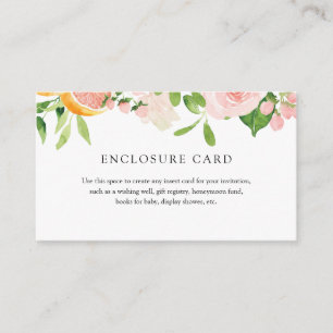 D'accompagnement Carte d'encart de fleurs d'agrumes roses