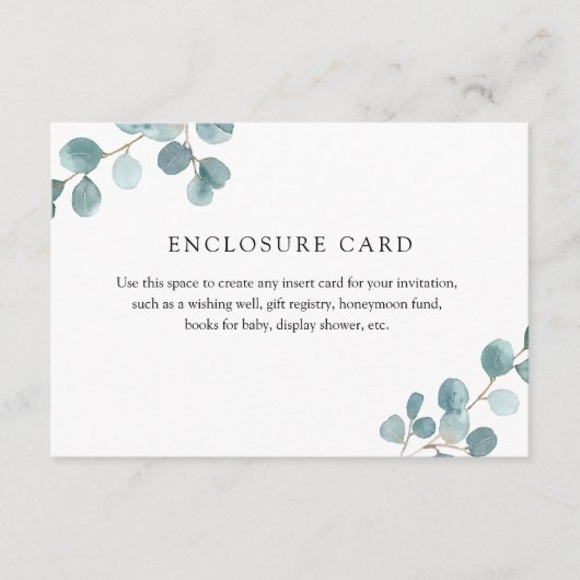 D'accompagnement Carte d'encart de l'eucalyptus Dollar Argent (Devant)