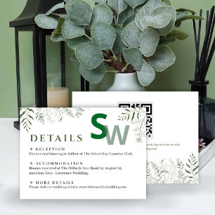 D'accompagnement Carte d'encart de mariage aux feuilles inspirée de