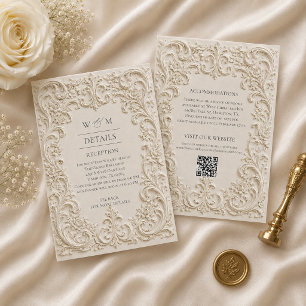 D'accompagnement Carte d'encart de mariage baroque élégant vintage