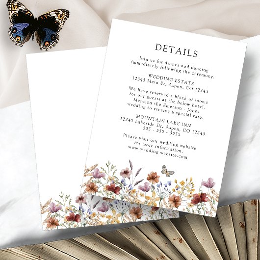 D'accompagnement Carte d'encart de mariage bohème blanc