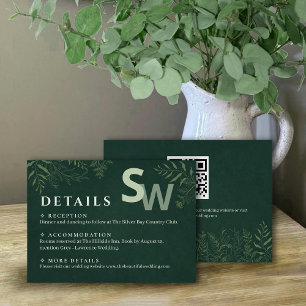 D'accompagnement Carte d'encart de mariage botanique feuillue