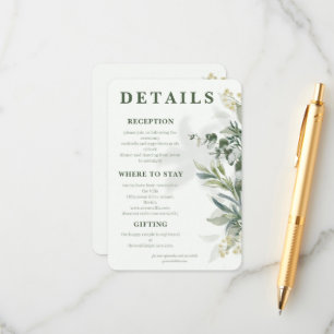 D'accompagnement Carte d'encart de mariage botanique moderne organi