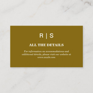 D'accompagnement Carte d'encart de mariage élégante marron monogram
