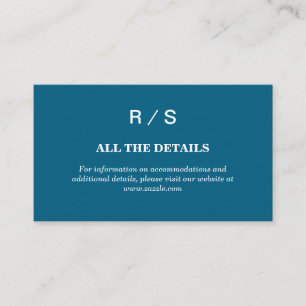 D'accompagnement Carte d'encart élégante à monogramme bleu classiqu
