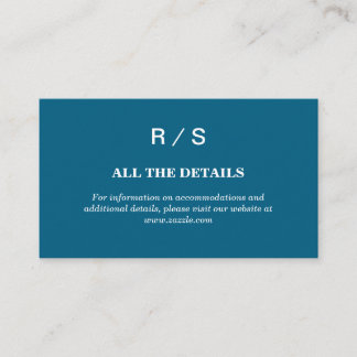 D'accompagnement Carte d'encart élégante à monogramme bleu classiqu