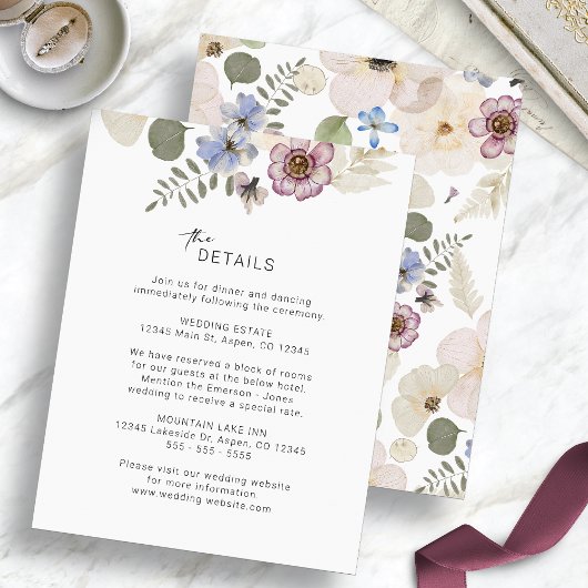 D'accompagnement Carte d'encart florale moderne