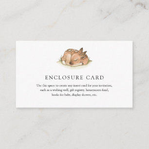 D'accompagnement Carte d'encart pour Baby Shower Animaux de la Forê