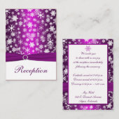 D'accompagnement Carte d'enceinte de flocons de neige violet et bla (Devant / Derrière)