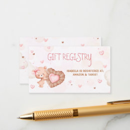 D'accompagnement Carte d'enregistrement cadeau de Baby shower rose 