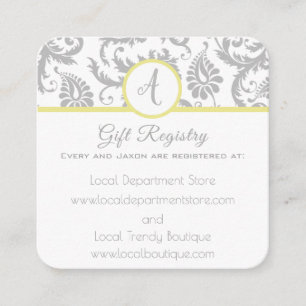 D'accompagnement Carte d'enregistrement cadeau Iris Mariage damassé