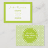 D'accompagnement Carte d'enregistrement de baby shower avec date -  (Devant / Derrière)