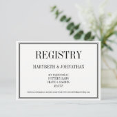 D'accompagnement Carte d'enregistrement de mariage simple et élégan (Debout devant)