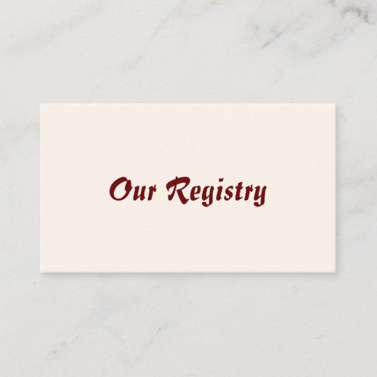 D'accompagnement Carte d'enregistrement de mariée et de chambre per (Devant)