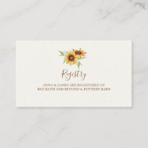 D'accompagnement Carte d'enregistrement du Mariage de tournesol du 