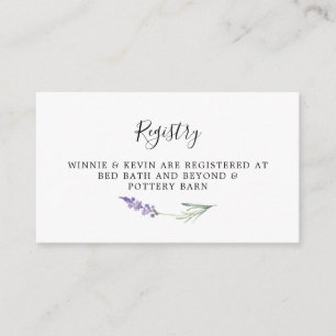D'accompagnement Carte d'enregistrement du Mariage floral Lavender