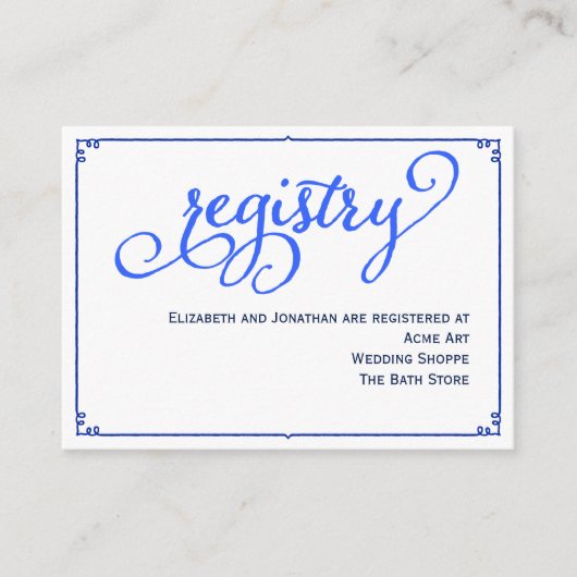 D'accompagnement Carte d'enregistrement du Mariage Winter Blues Cal (Devant)