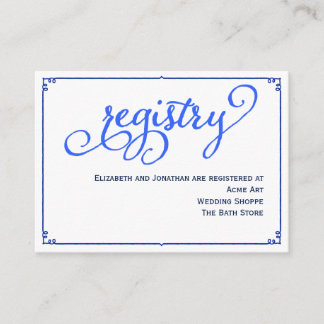 D'accompagnement Carte d'enregistrement du Mariage Winter Blues Cal