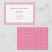 D'accompagnement Carte d'enregistrement - Pois roses (Devant / Derrière)