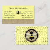 D'accompagnement Carte d'enregistrement pour bébé abeille et burlap (Devant / Derrière)