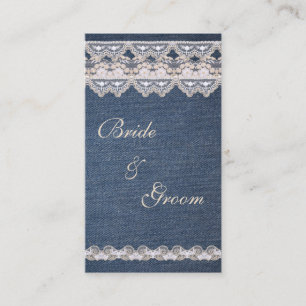 D'accompagnement Carte d'enregistrement vintage Denim et Lace