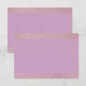 D'accompagnement CARTE D'ENTRÉE Mini confetti d'or rustique violet (Devant / Derrière)