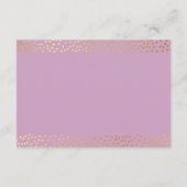 D'accompagnement CARTE D'ENTRÉE Mini confetti d'or rustique violet (Dos)