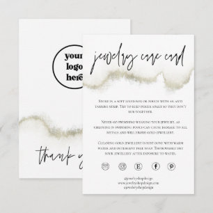 D'accompagnement Carte d'entretien pour bijoux en or Ajouter Petite