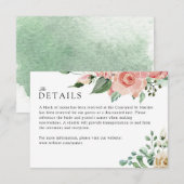 D'accompagnement Carte des détails du boîtier du Mariage Rose Creme (Devant / Derrière)
