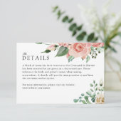 D'accompagnement Carte des détails du boîtier du Mariage Rose Creme (Debout devant)