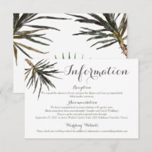 Carte des détails du boîtier Mariage Tropical Palm