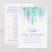 D'accompagnement Carte des options de repas en cascade de fleurs ve (Devant / Derrière)